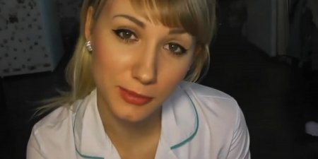 Обильно кончил на лицо после минета и секса с медсестрой