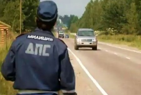 Русский мент остановил нарушительницу и в наказание трахнул жезлом